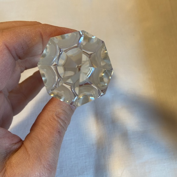 New in Box Oleg Cassini Crystal Bottle Stoppers Faceted Clear Heavy Weight NiCE - Picture 8 of 16